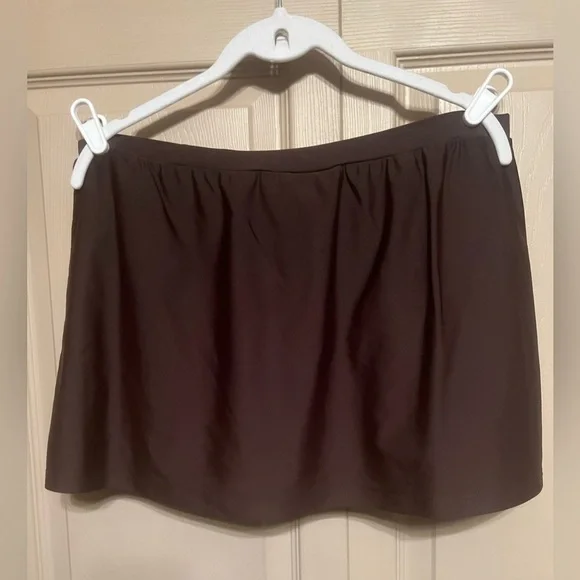 Croft & Barrow Brown Swim Skort - Picture 2 of 4